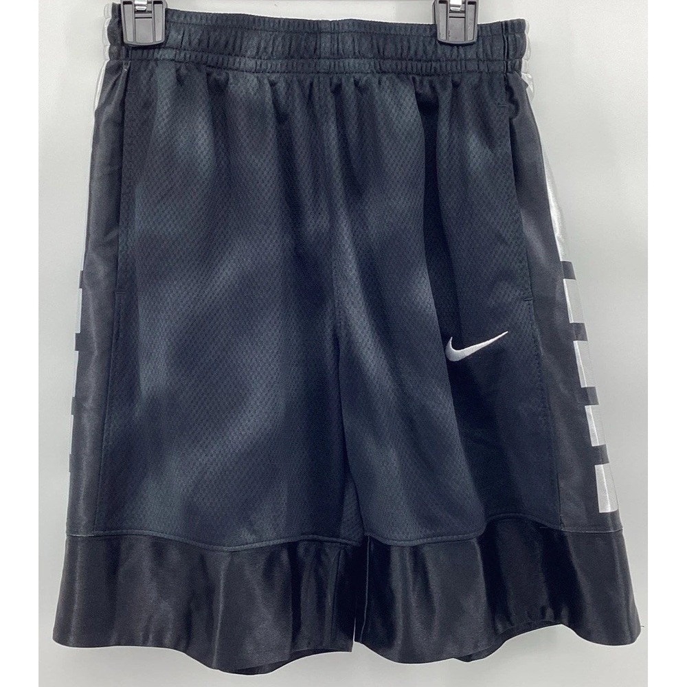 NEW Kids Size Medium Nike Dri-Fit Elite Black Basketball Shorts White Youth NWT